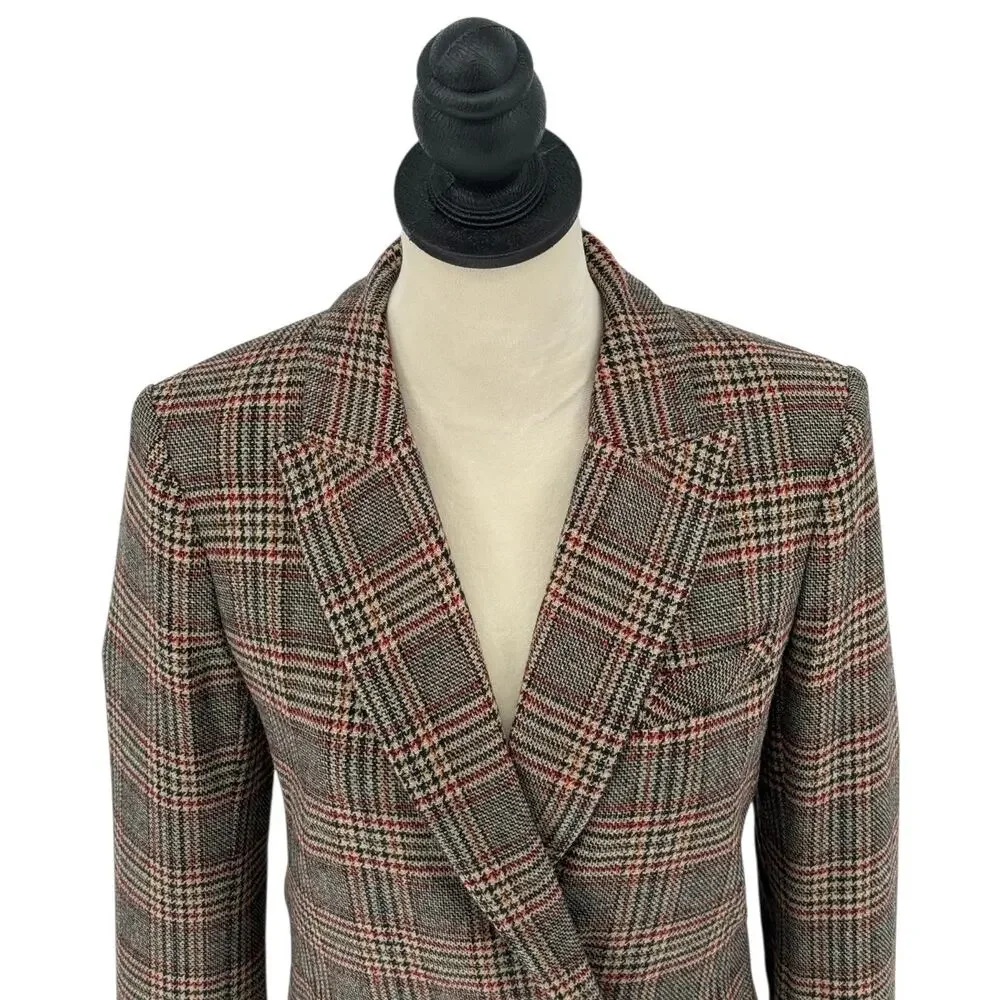 Veronica Beard Oria Dickey Blazer Checkered Plaid Jacket Wool Coat Size 6 - Picture 6 of 15